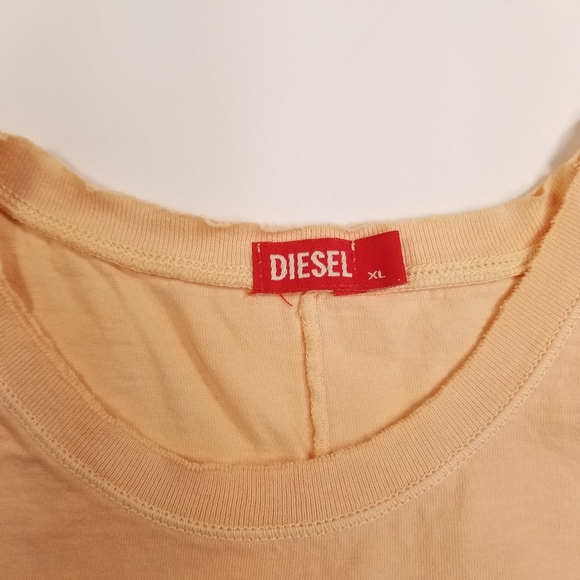Diesel Women's Tank Top Pink Embroidered Logo Distressed Neck Size XL - Picture 8 of 8